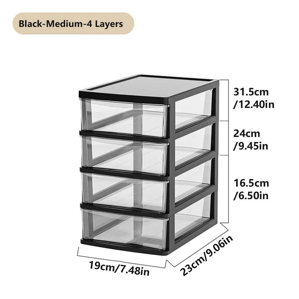 Clear Desktop Storage Box With Drawer Heightened Table