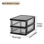 Clear Desktop Storage Box With Drawer Plastic Organizer