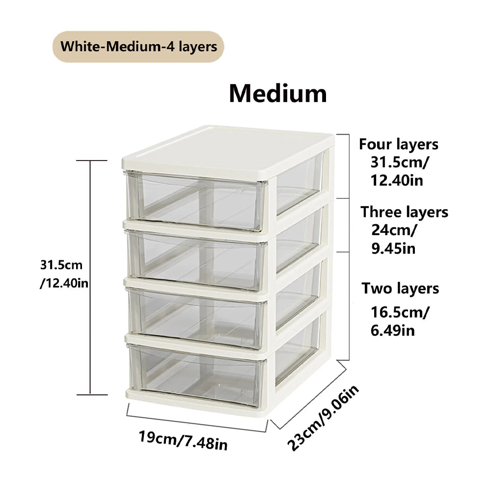 Clear Desktop Storage Box With Drawer Heightened Table