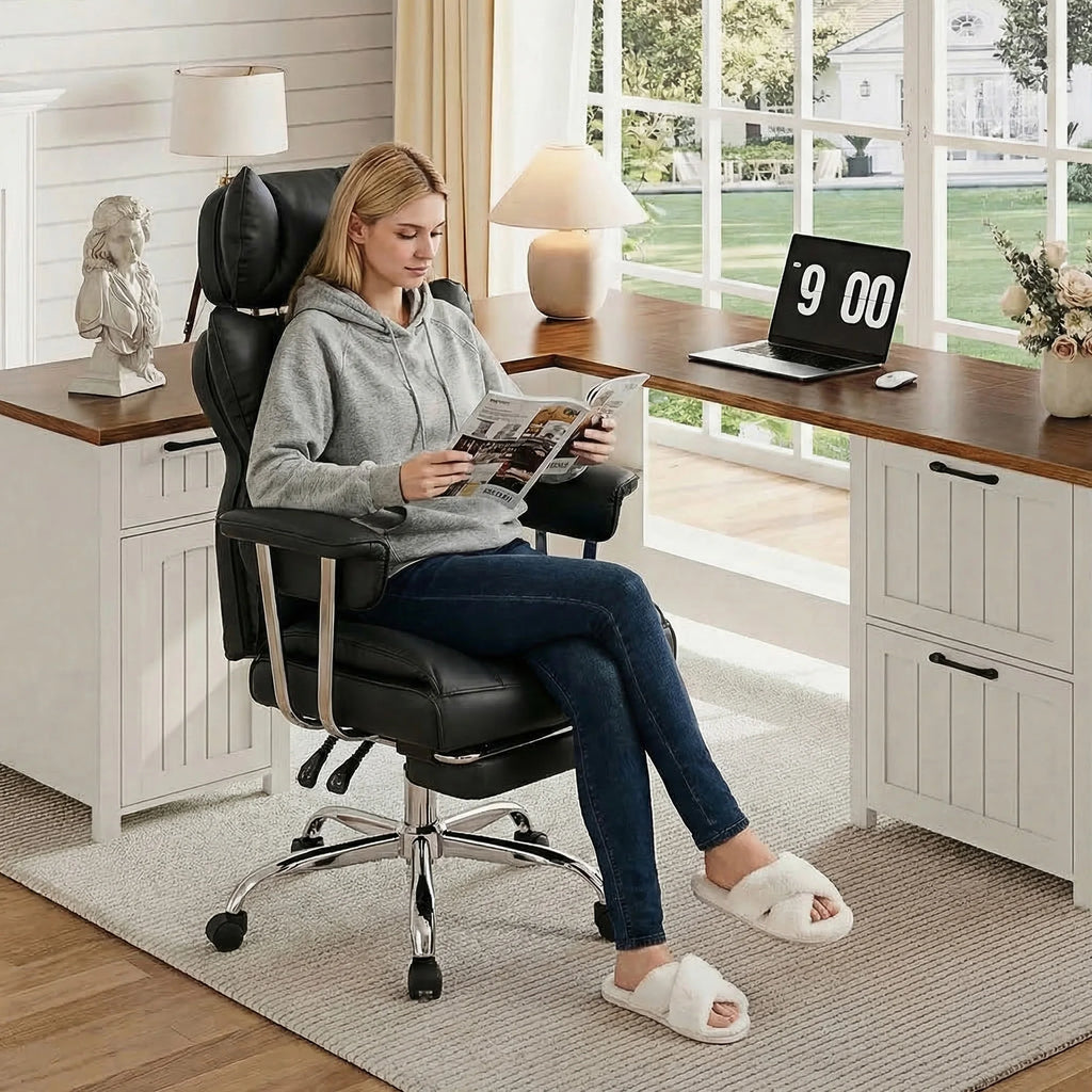 JHK Ergonomic Reclining Office Chair with Footrest