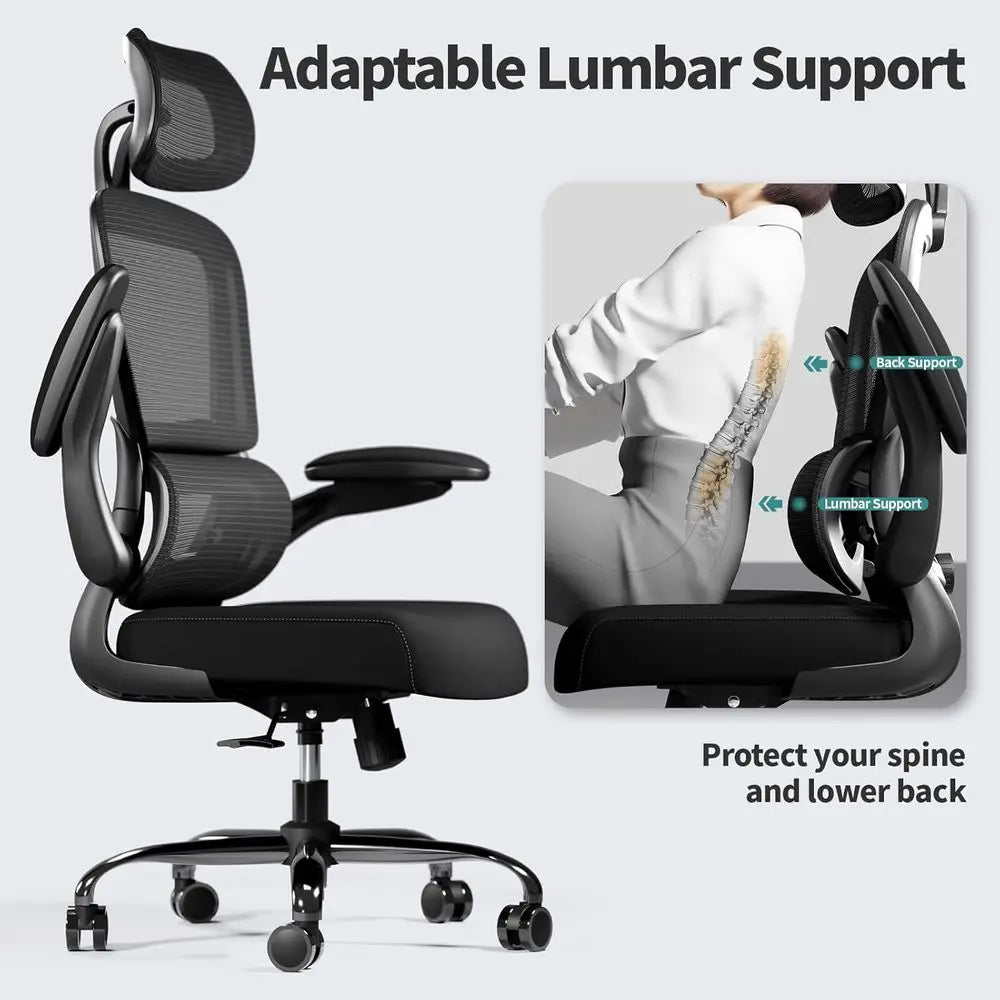 Ergonomic Mesh Desk Chair - Black, 330 lbs Capacity