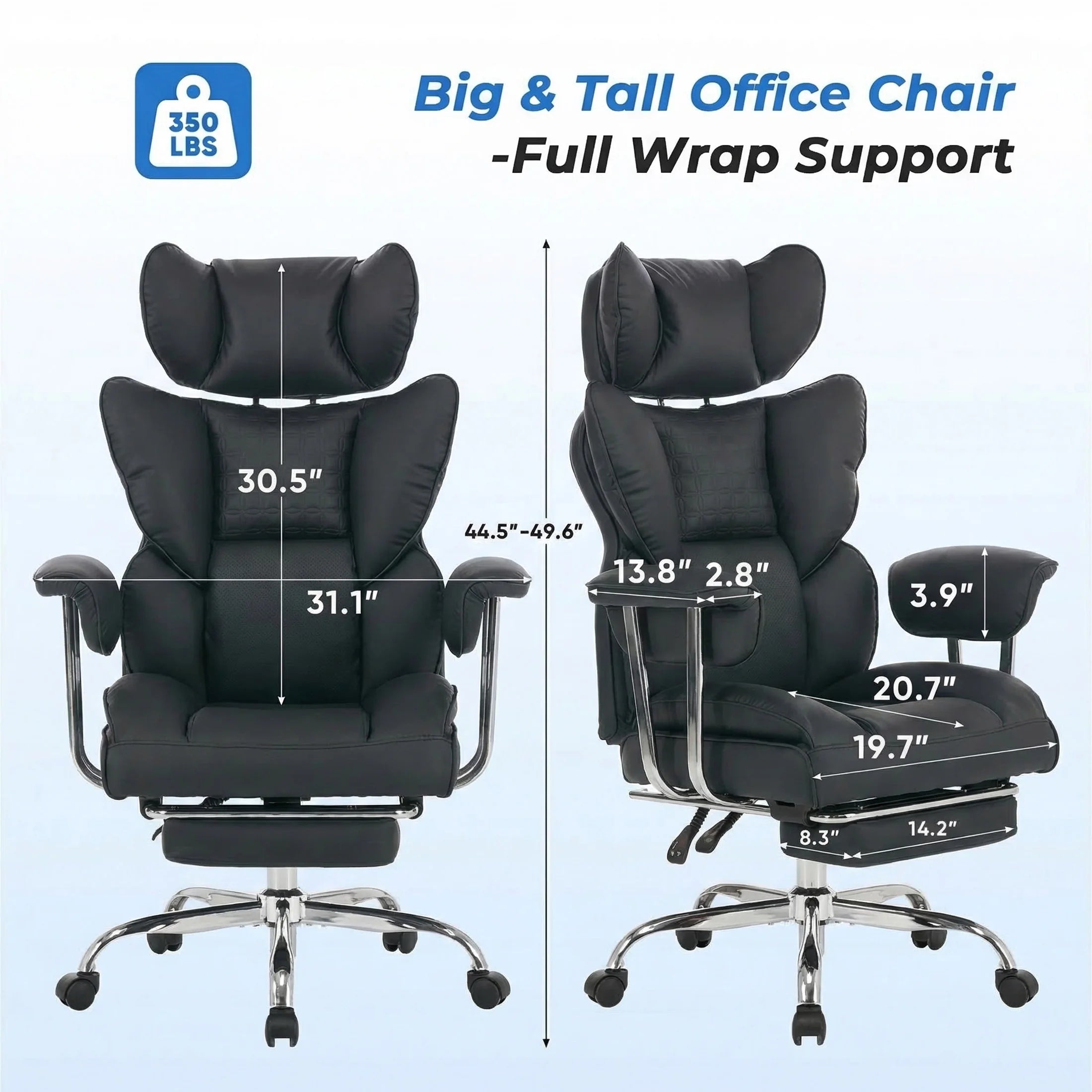 JHK Ergonomic Reclining Office Chair with Footrest