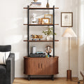 71" Tall Modern Bookshelf with Storage Cabinet