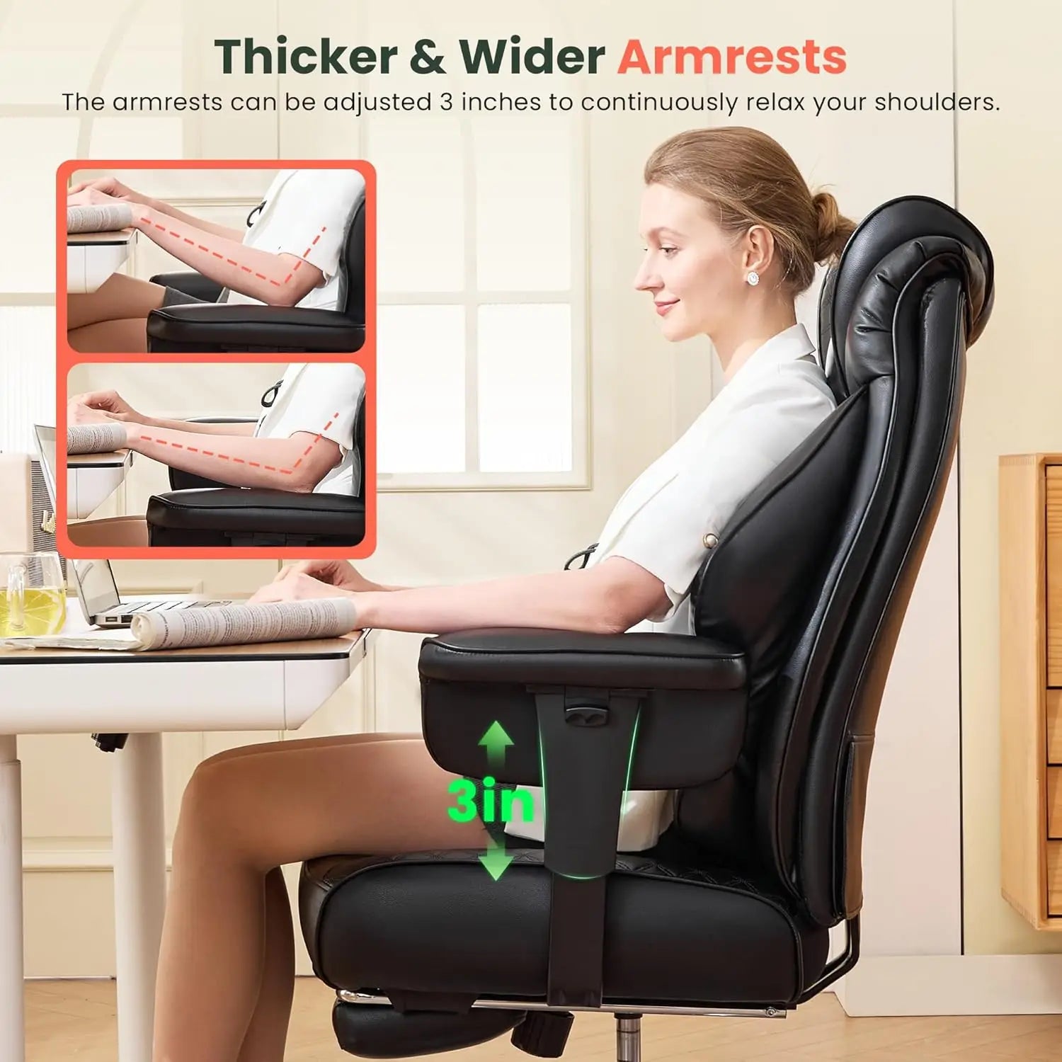 500LBS Big and Tall Gaming Chair with Adjustable Support