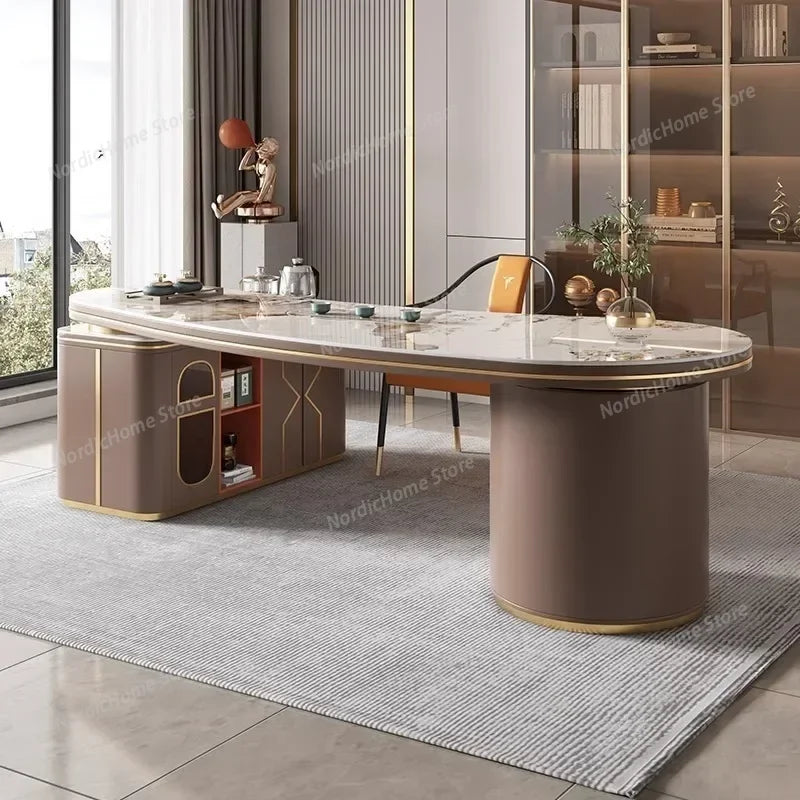 Modern L-Shaped Office Desk with Storage Drawers