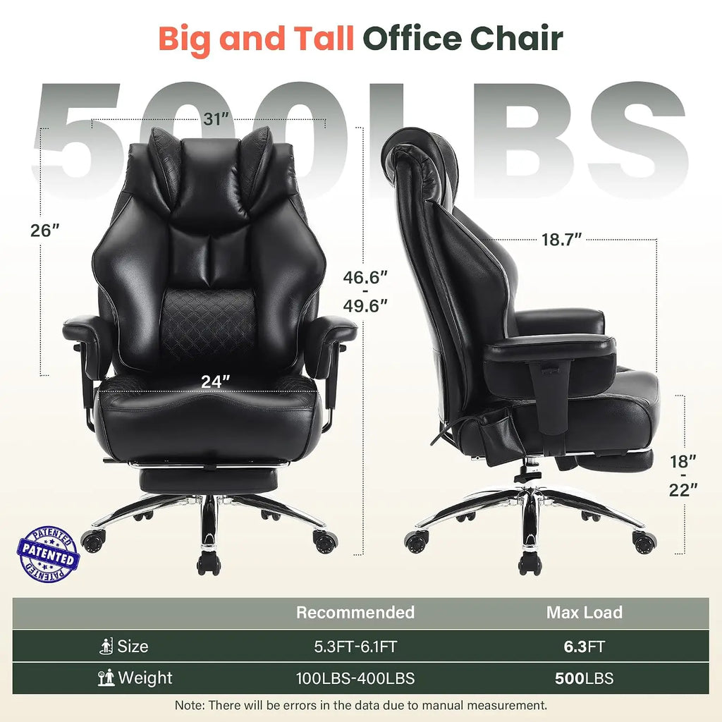 500LBS Big and Tall Gaming Chair with Adjustable Support