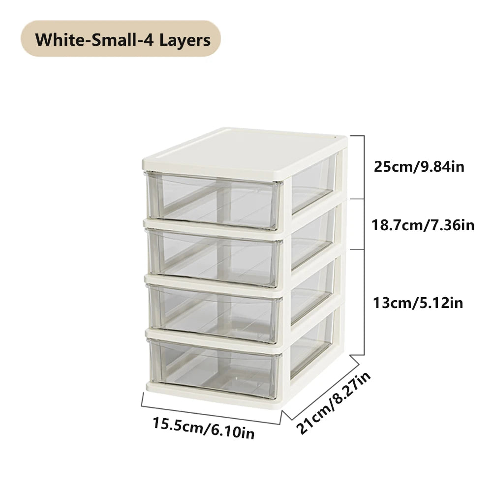 Clear Desktop Storage Box With Drawer Heightened Table