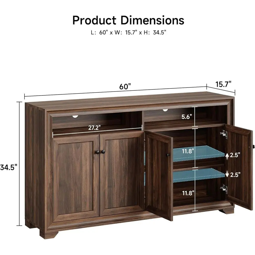 60 Inch Modern Sideboard Buffet Cabinet with Storage