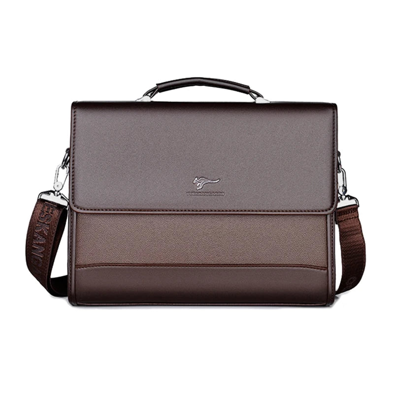 Structured Leather-Look Document Briefcase - product view 3