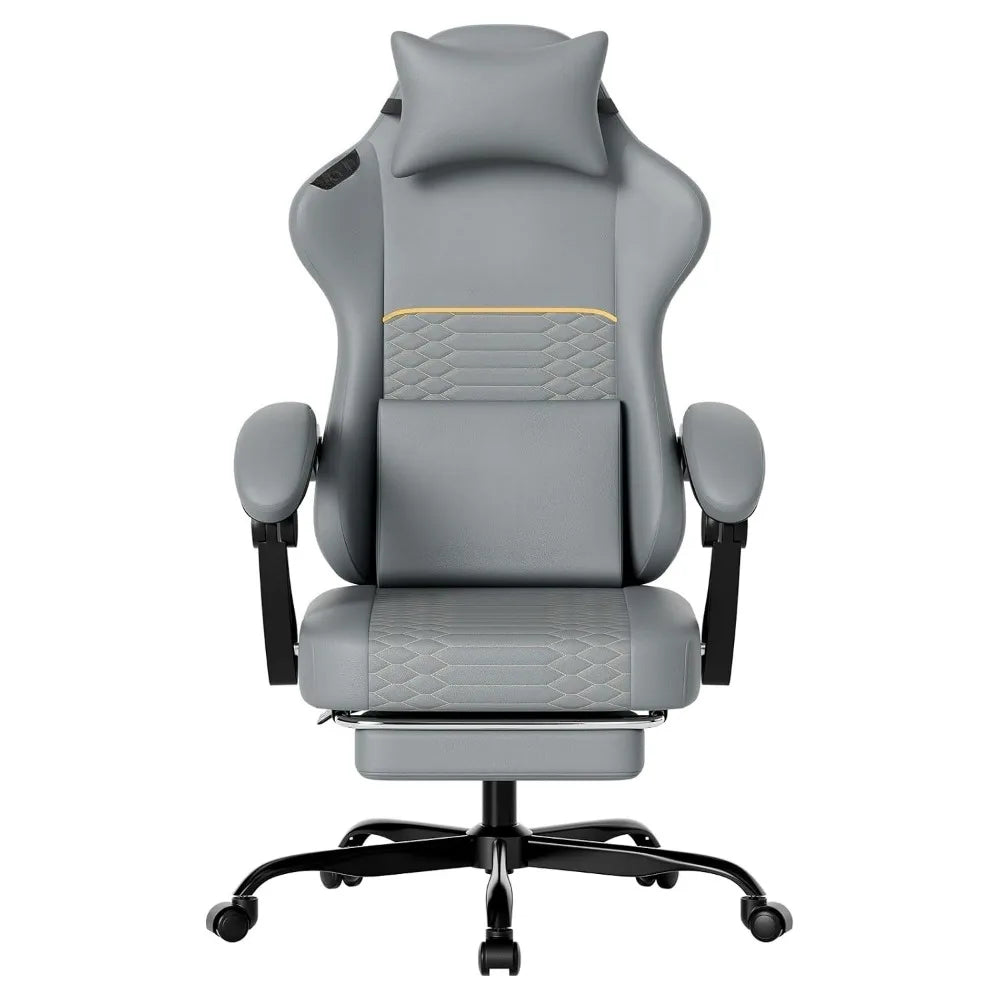 Ergonomic PU Gaming Chair with Footrest & Lumbar Support