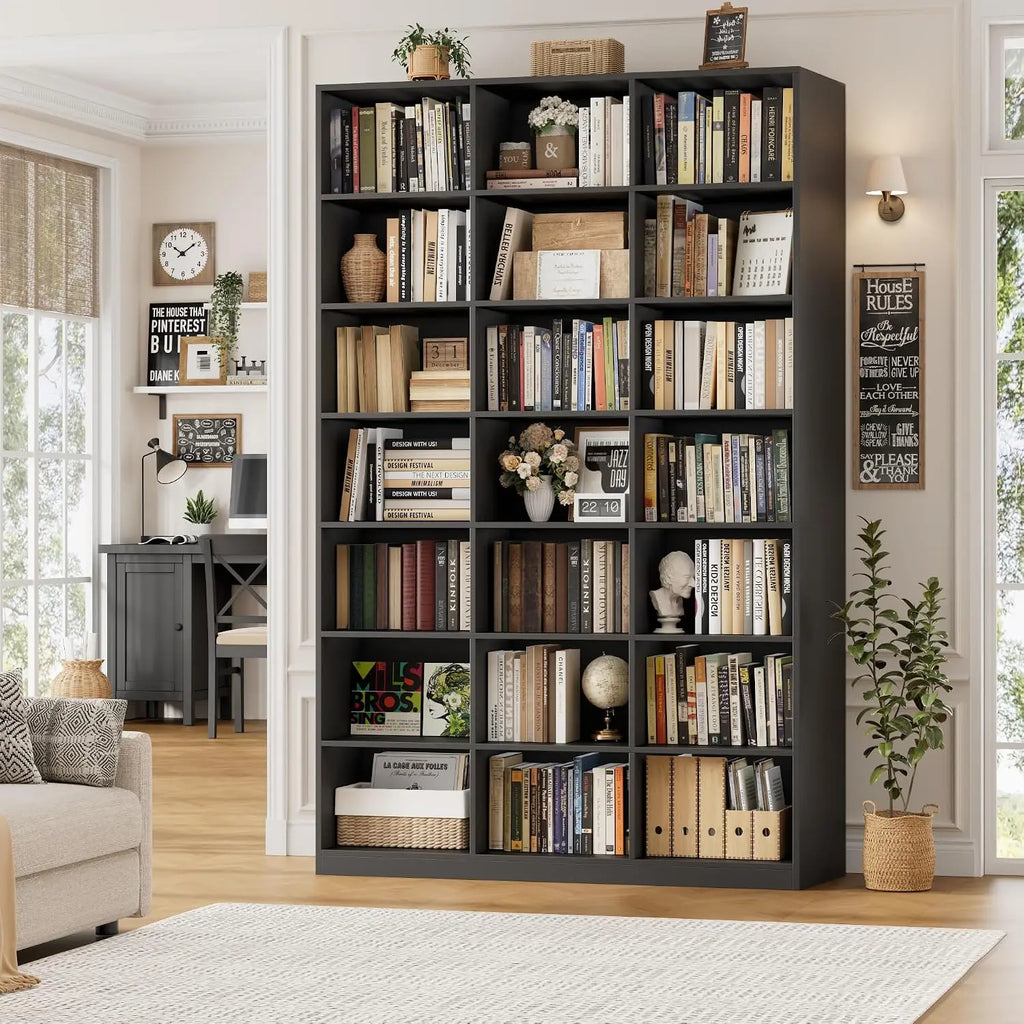 86 Inch Triple Wide Freestanding Book Storage Unit
