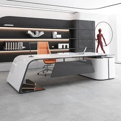 Luxury White Senior Lacquer Desk for Executives