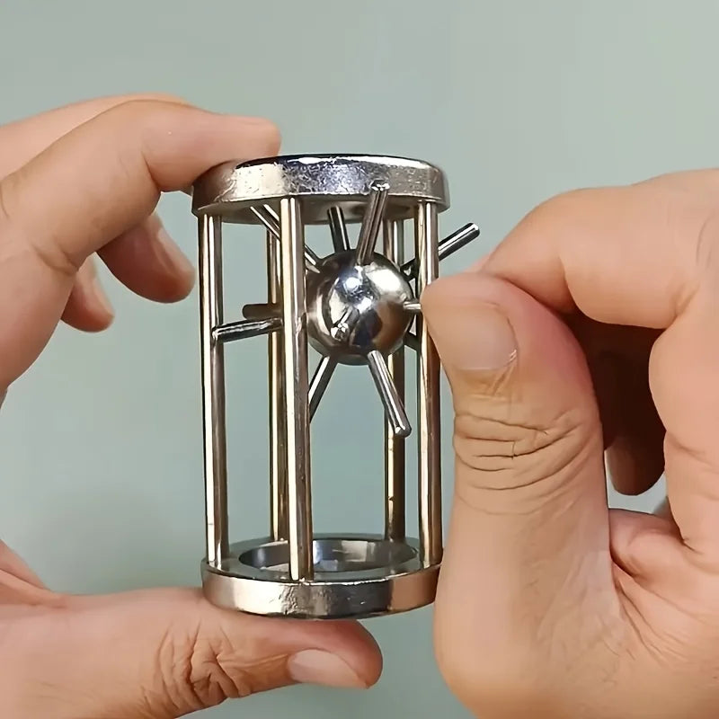 Stainless Steel Cage Challenge Puzzle Game for Adults