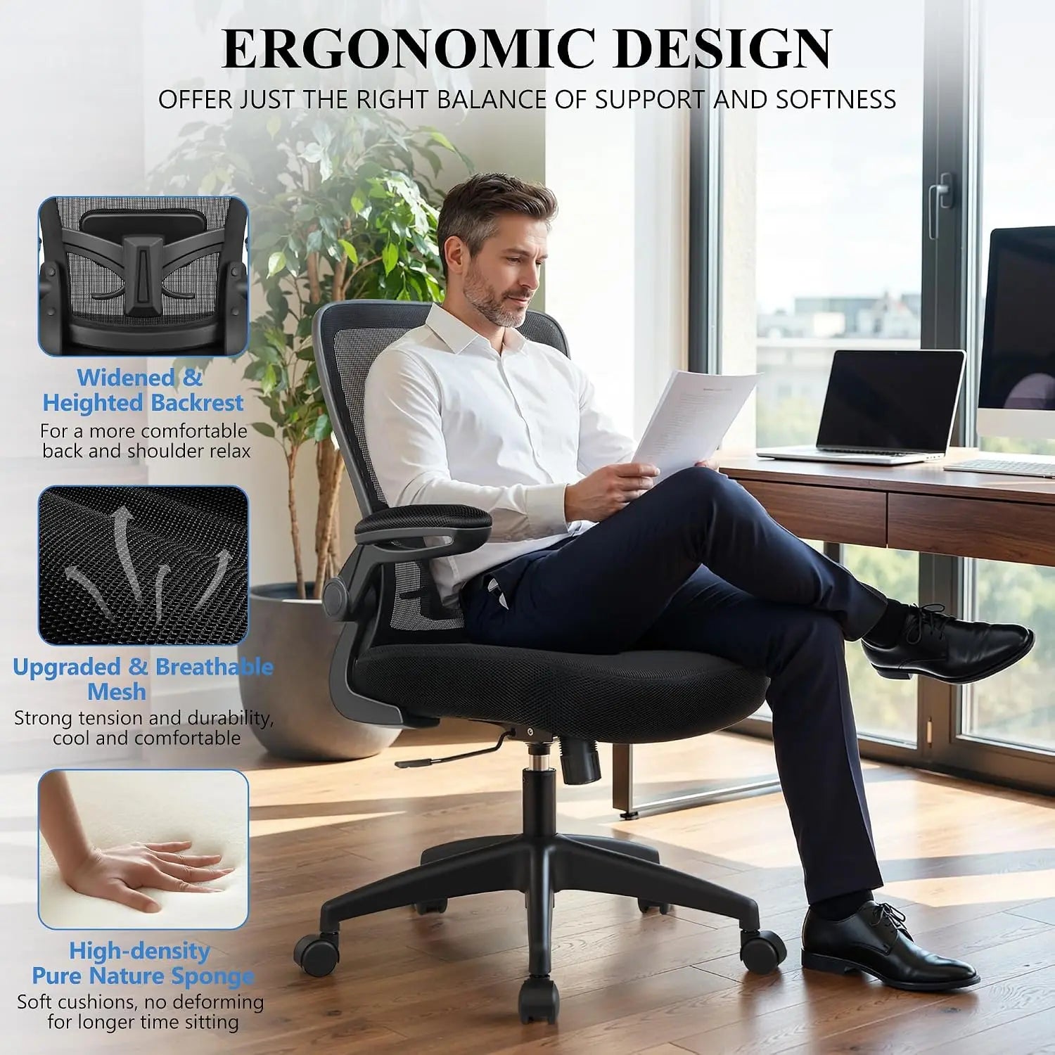 Ergonomic High Back Mesh Office Chair with Lumbar Support
