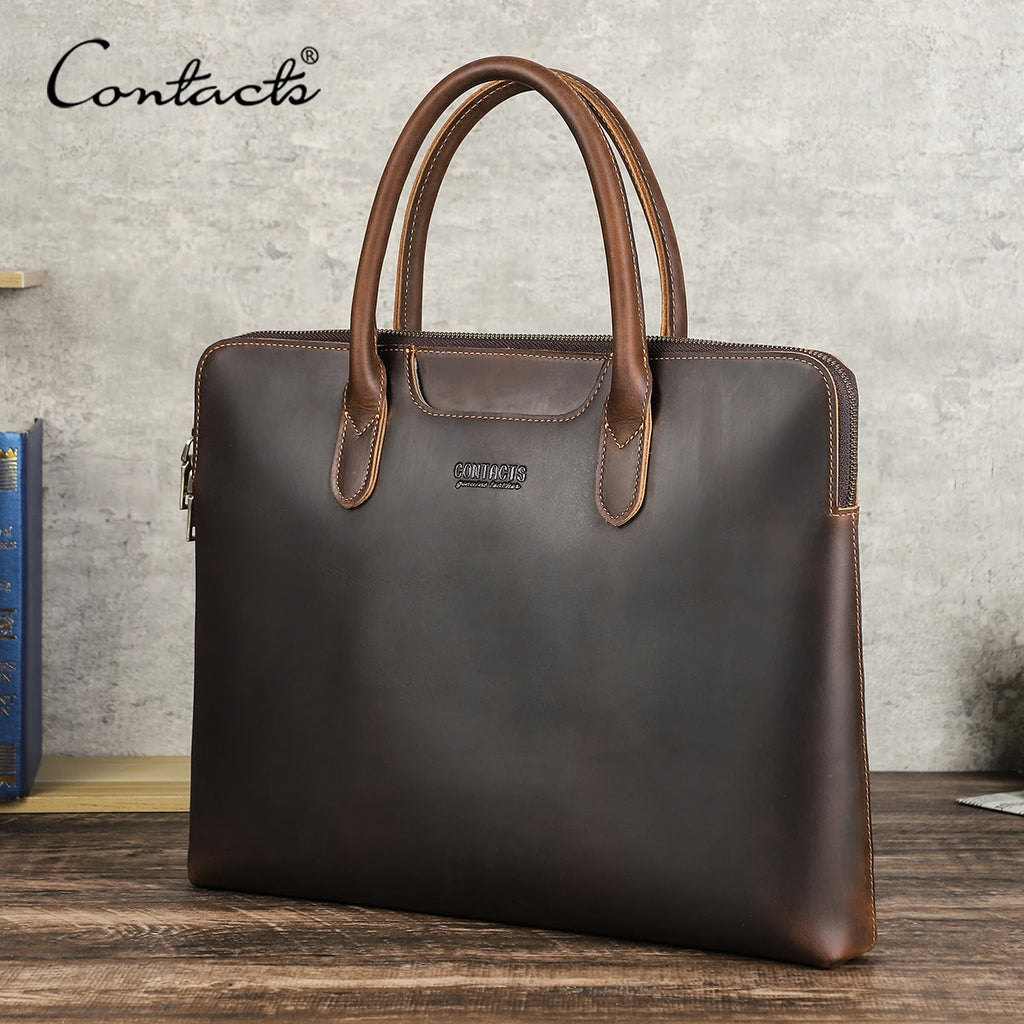 Heritage Leather 14-Inch Laptop Briefcase - product view 2