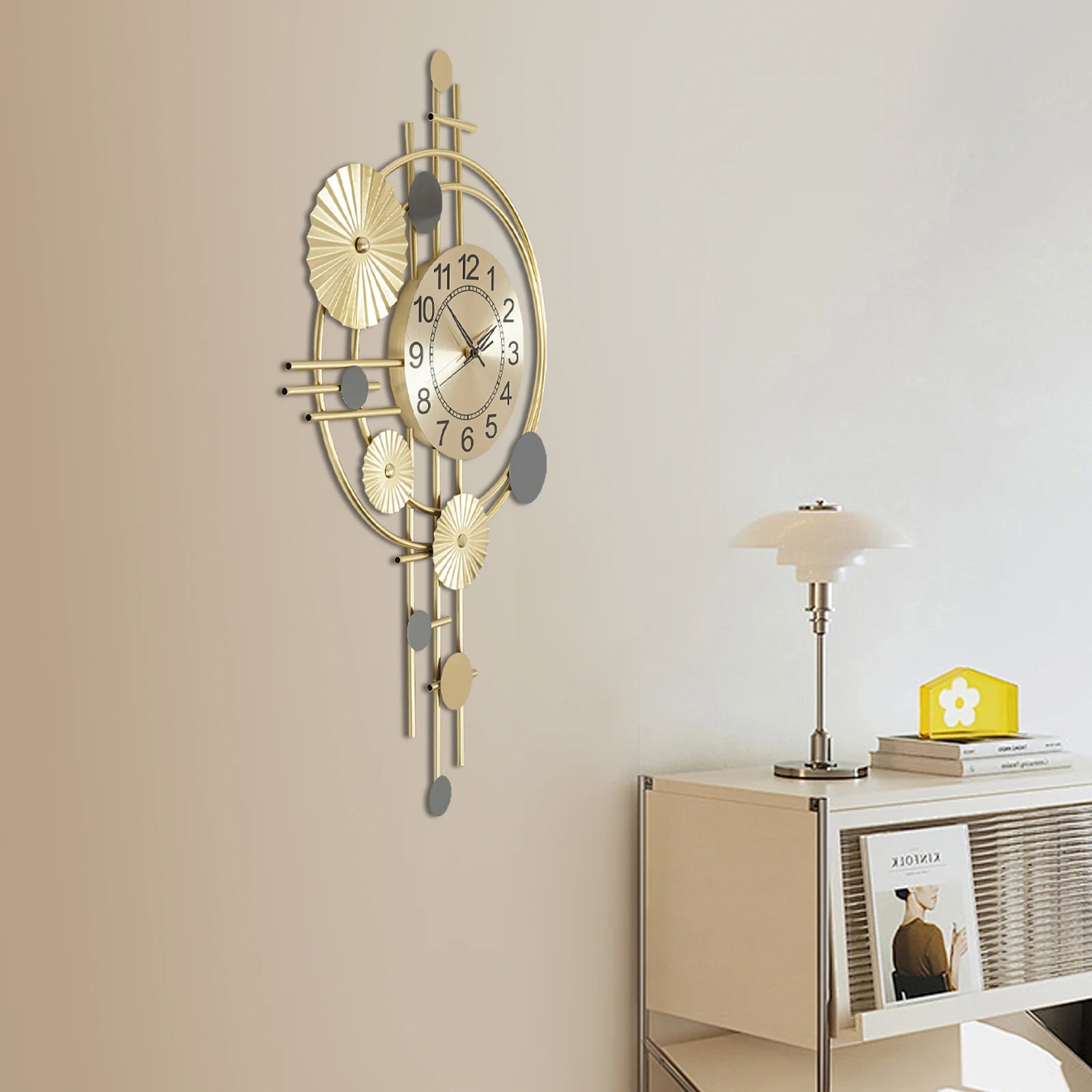 Modern Gold Silent Wall Clock for Office & Home