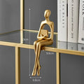 Elegant Golden Abstract Resin Body Art Ornament