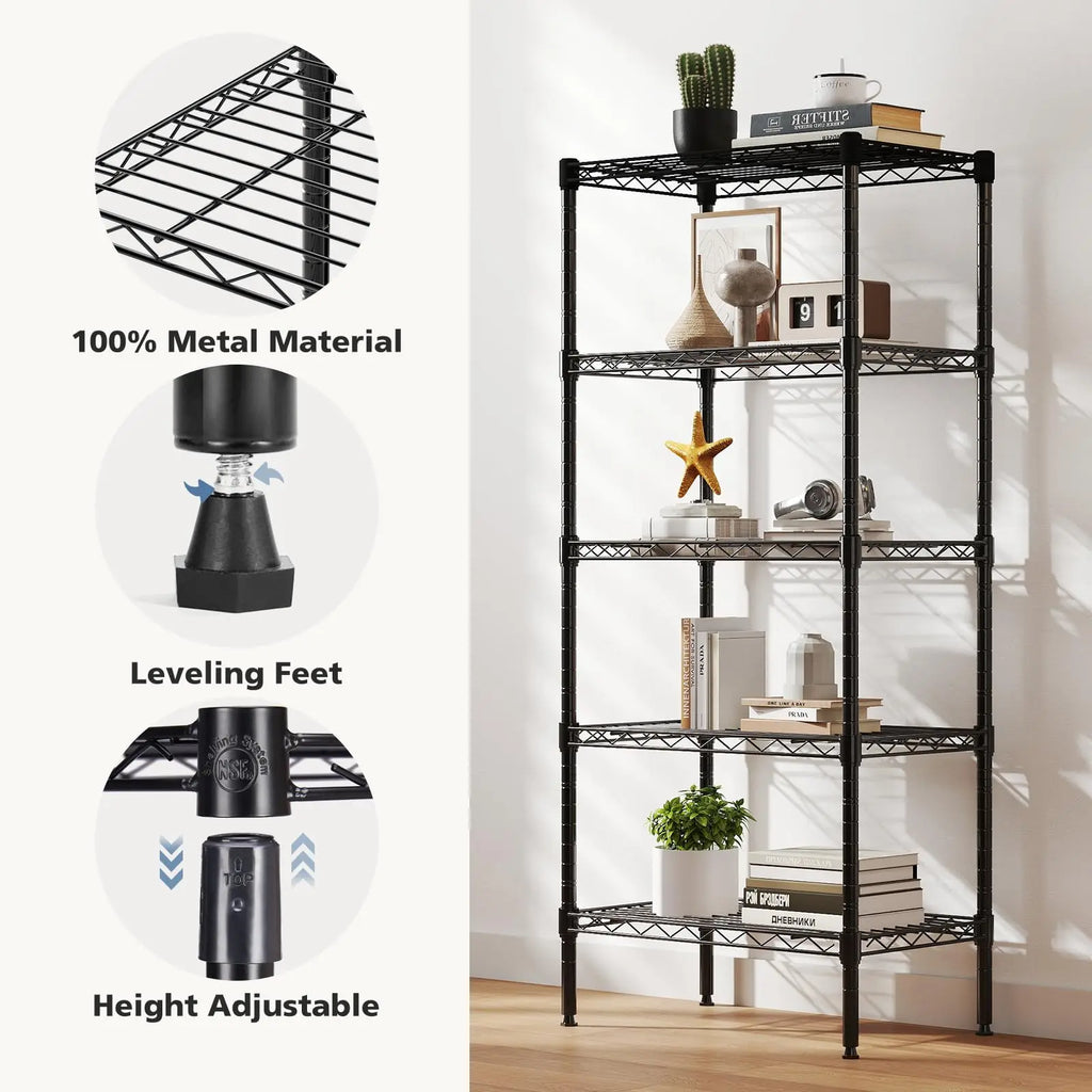 Adjustable 3-5 Tier Metal Wire Storage Shelves