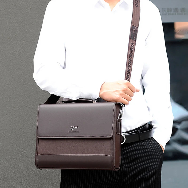 Structured Leather-Look Document Briefcase - product view 7