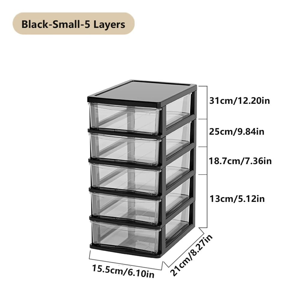 Clear Desktop Storage Box With Drawer Heightened Table
