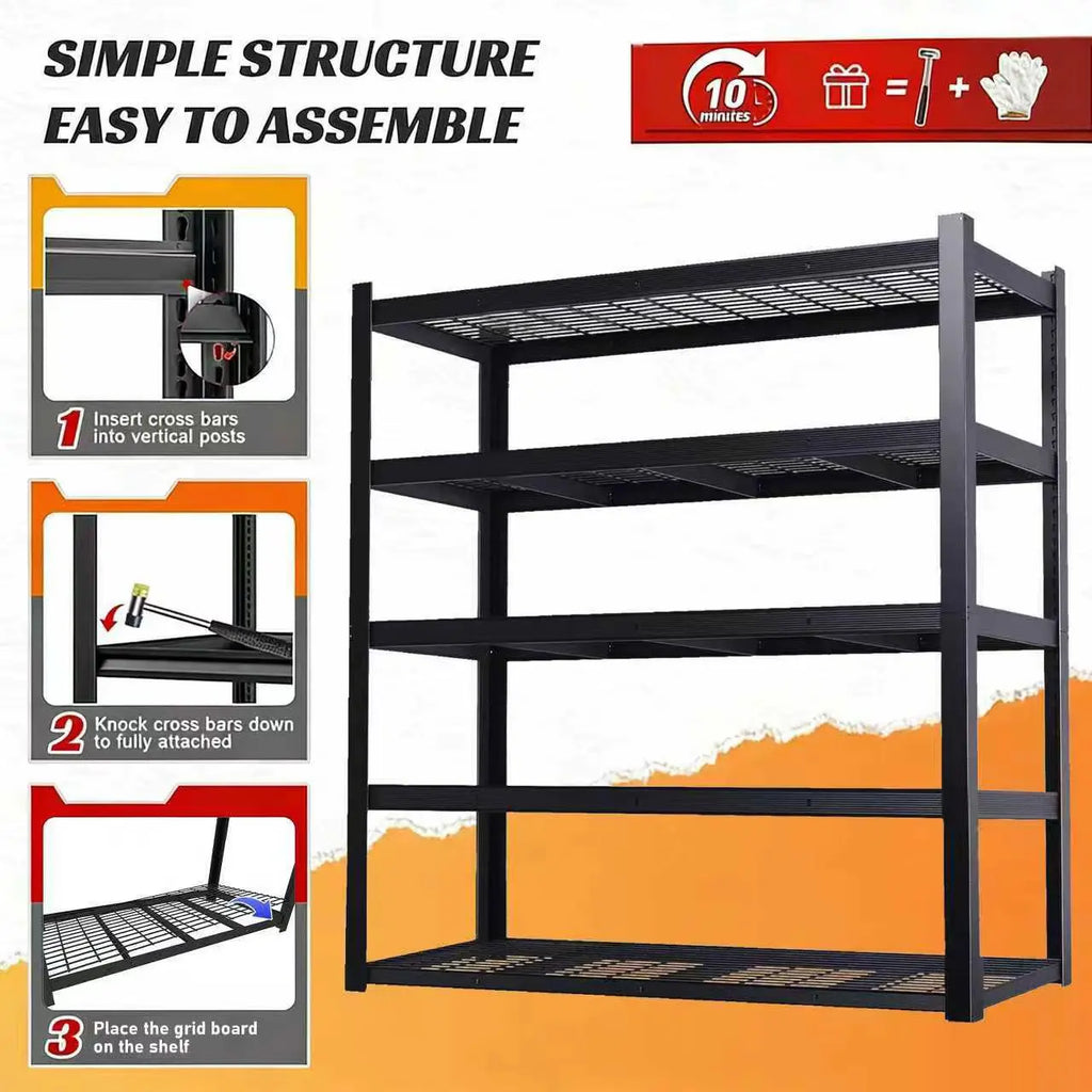 Nnovaroom 72" Adjustable Metal Double Layer Shelving Unit