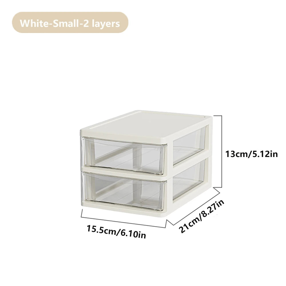 Clear Desktop Storage Box With Drawer Heightened Table