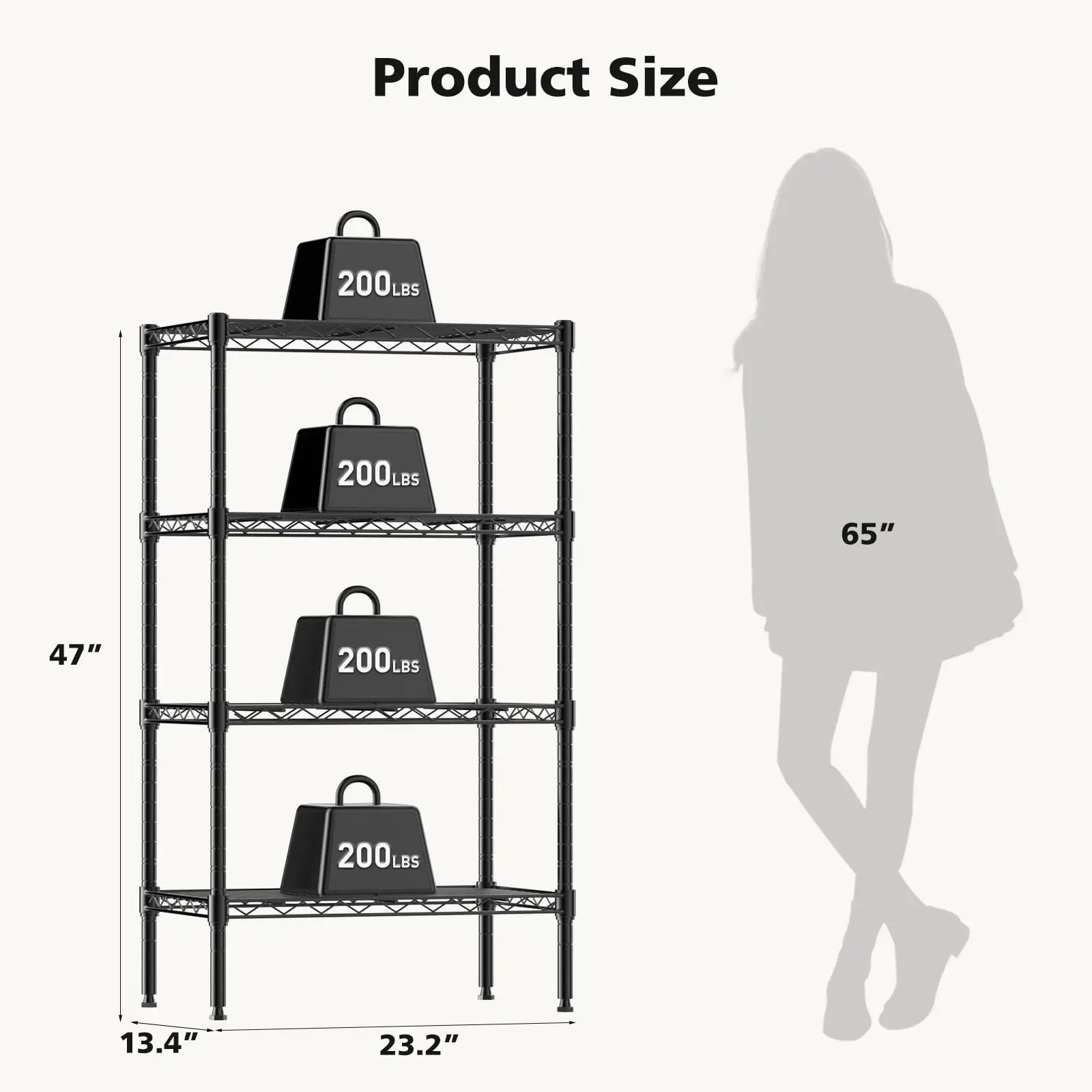 Adjustable 3-5 Tier Metal Wire Storage Shelves