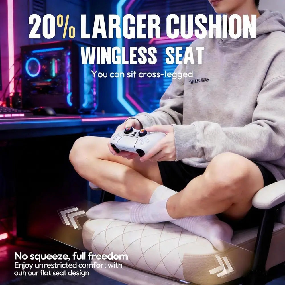 Ergonomic Gaming Chair with Lumbar Support & Footrest