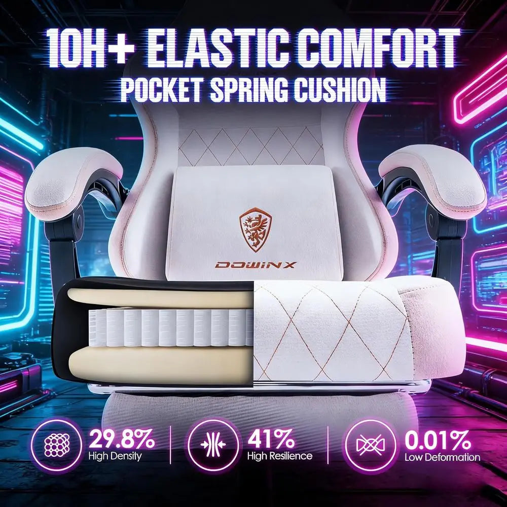 Ergonomic Gaming Chair with Lumbar Support & Footrest