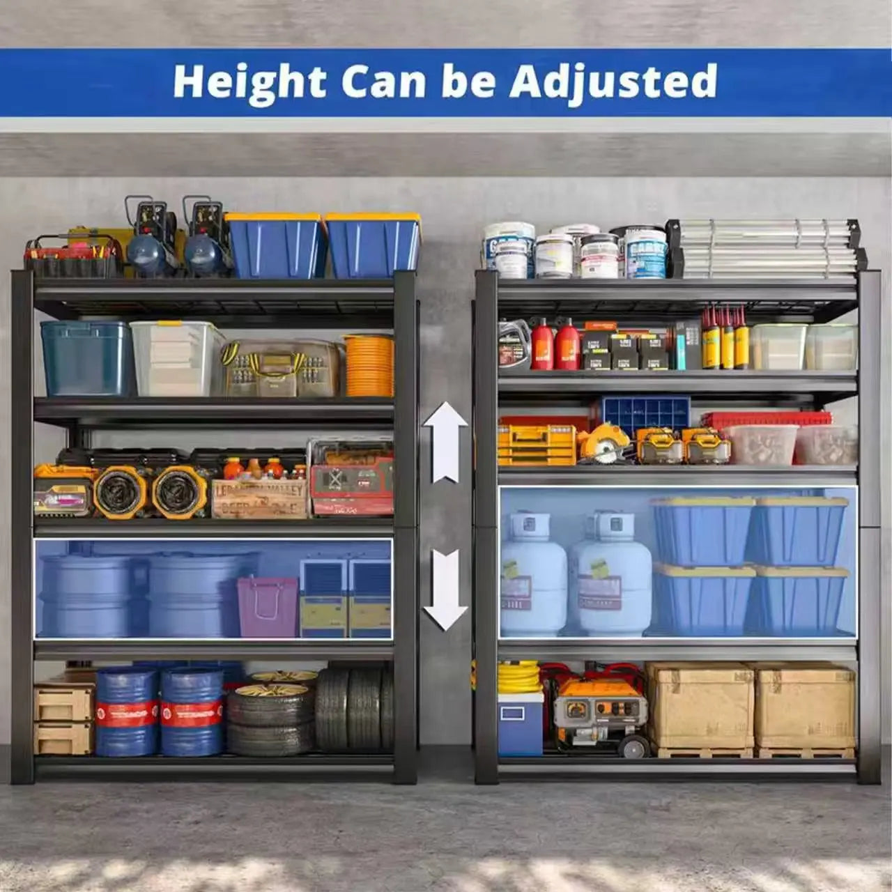 Nnovaroom 72" Adjustable Metal Double Layer Shelving Unit