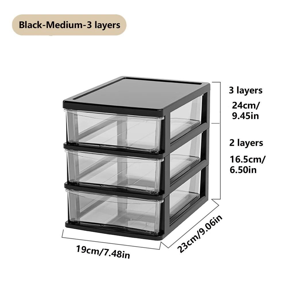 Clear Desktop Storage Box With Drawer Heightened Table