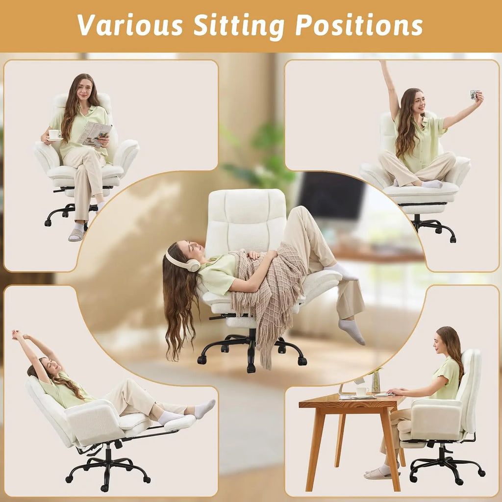 Big and Tall Executive Reclining Office Chair with Footrest