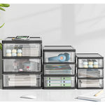 Office Desktop Storage Box, Transparent Drawer Style Cosmetics,
