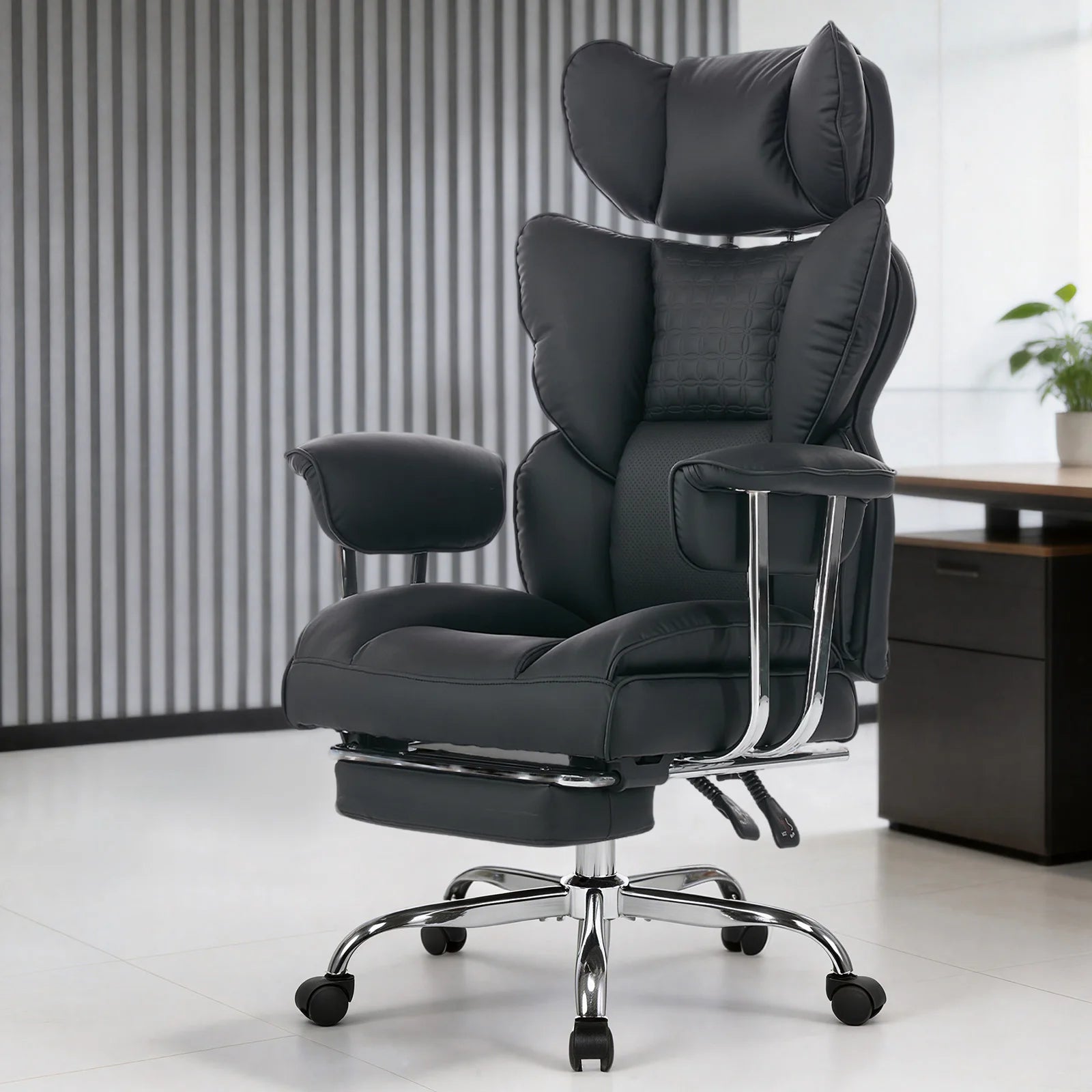 JHK Ergonomic Reclining Office Chair with Footrest