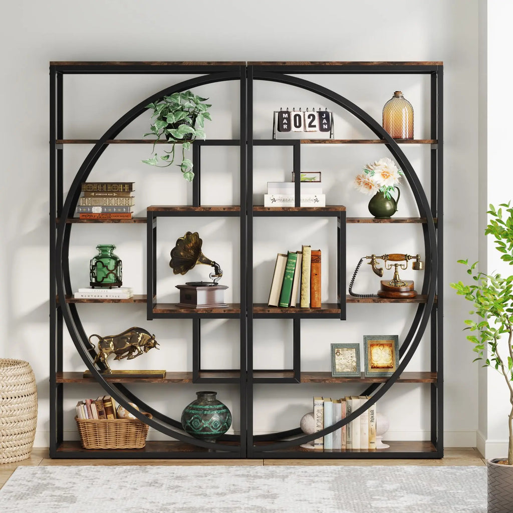Industrial 5-Tier Etagere Bookcase