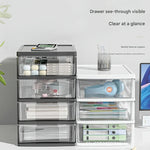 Office Desktop Storage Box, Transparent Drawer Style Cosmetics,