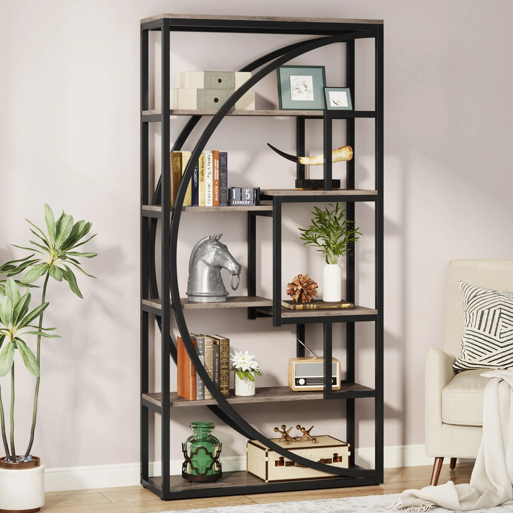 Industrial 5-Tier Etagere Bookcase