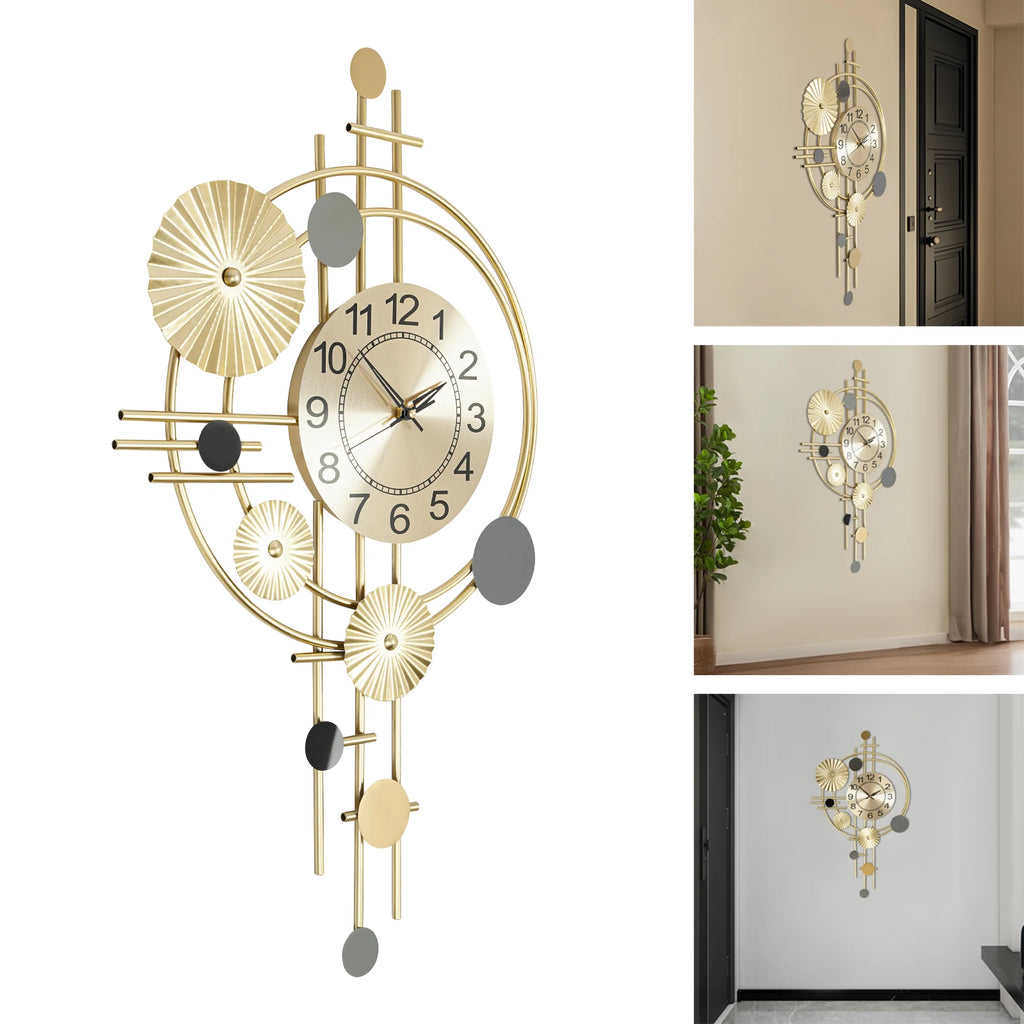 Modern Gold Silent Wall Clock for Office & Home