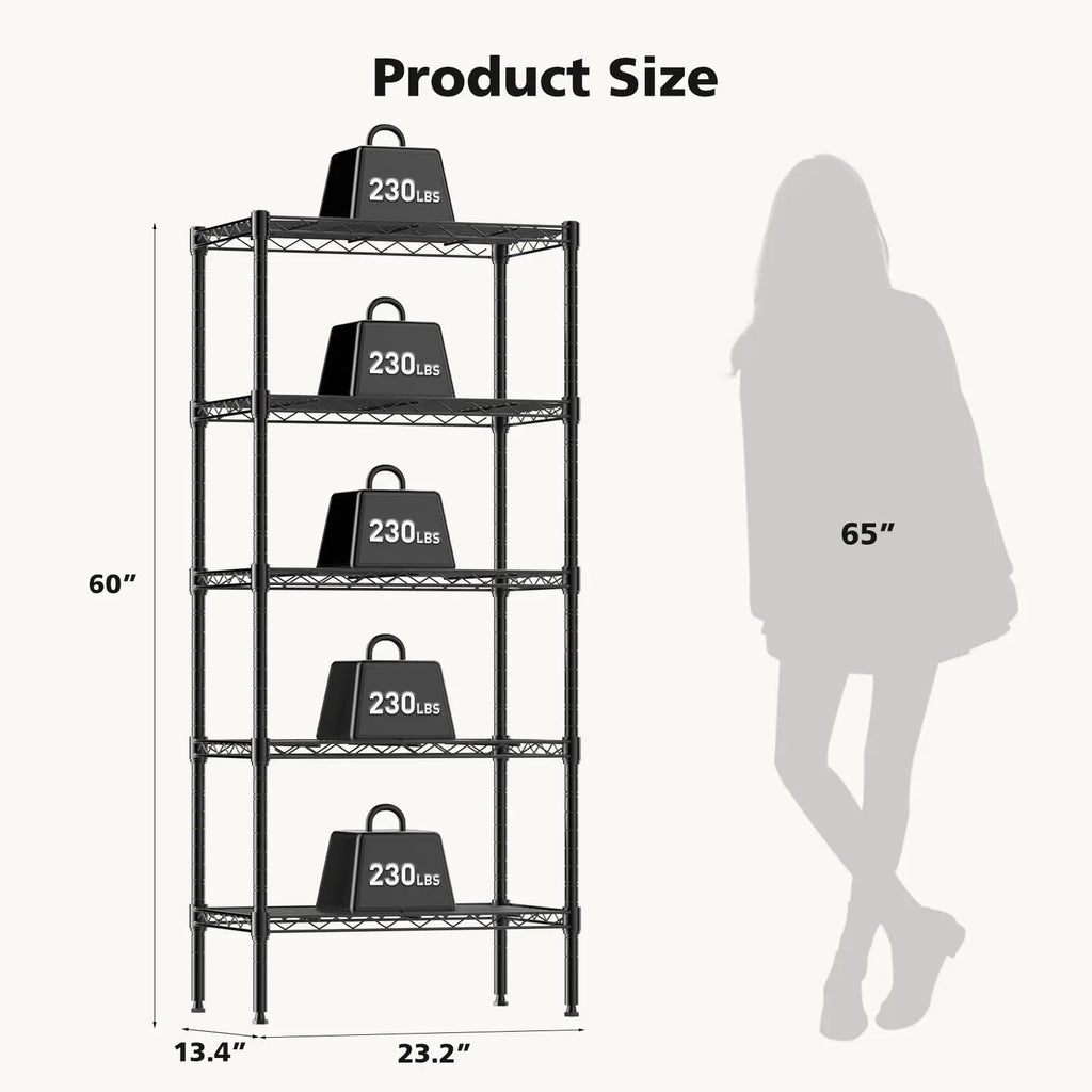Adjustable 3-5 Tier Metal Wire Storage Shelves