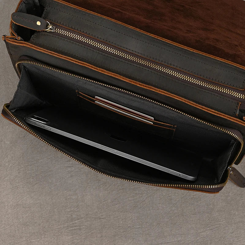 Luufan Crazy Horse Leather 14-Inch Laptop Briefcase - product view 7