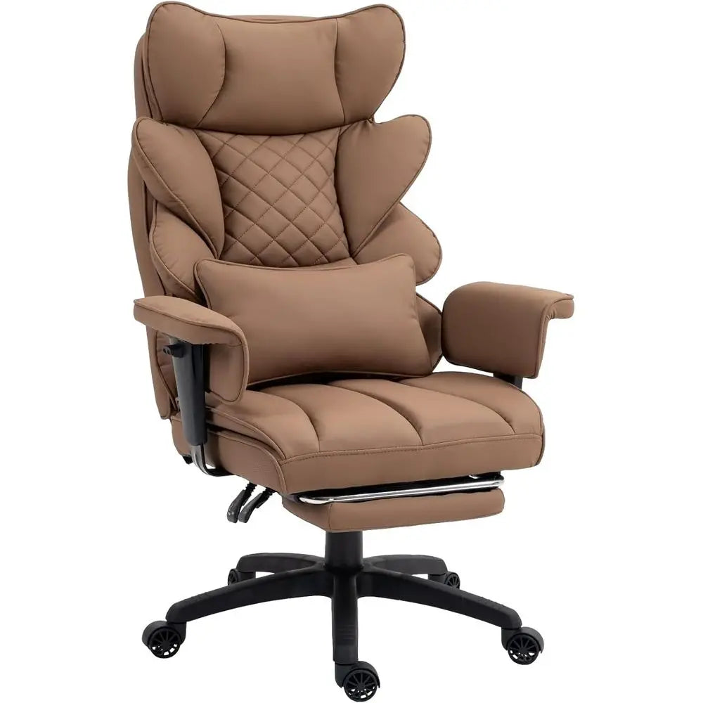 Luxury High-Back Ergonomic Office Chair with Footrest