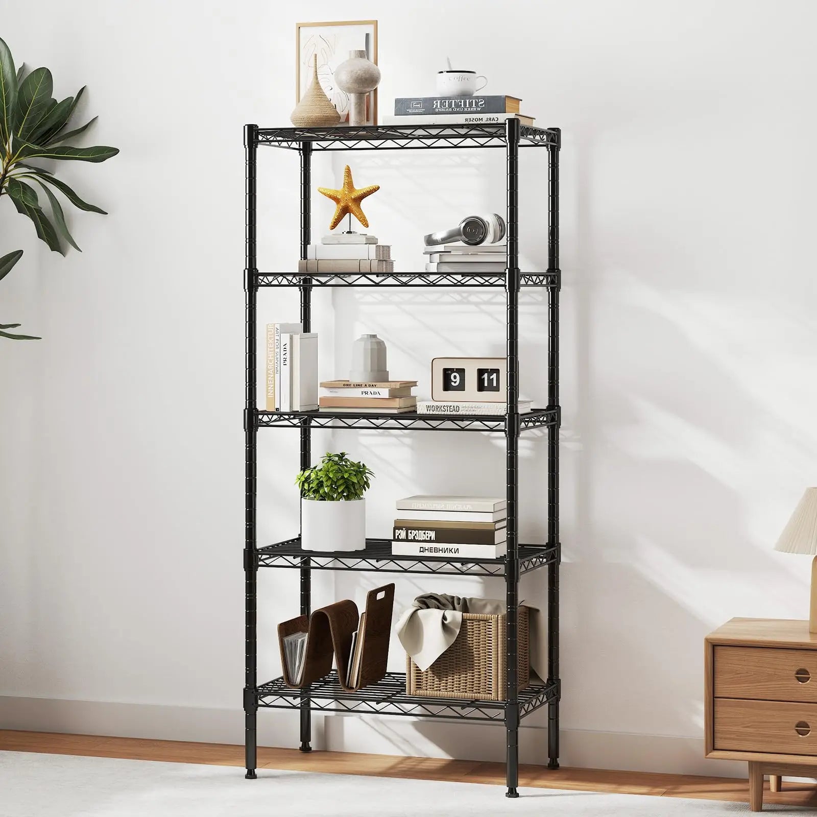 Adjustable 3-5 Tier Metal Wire Storage Shelves