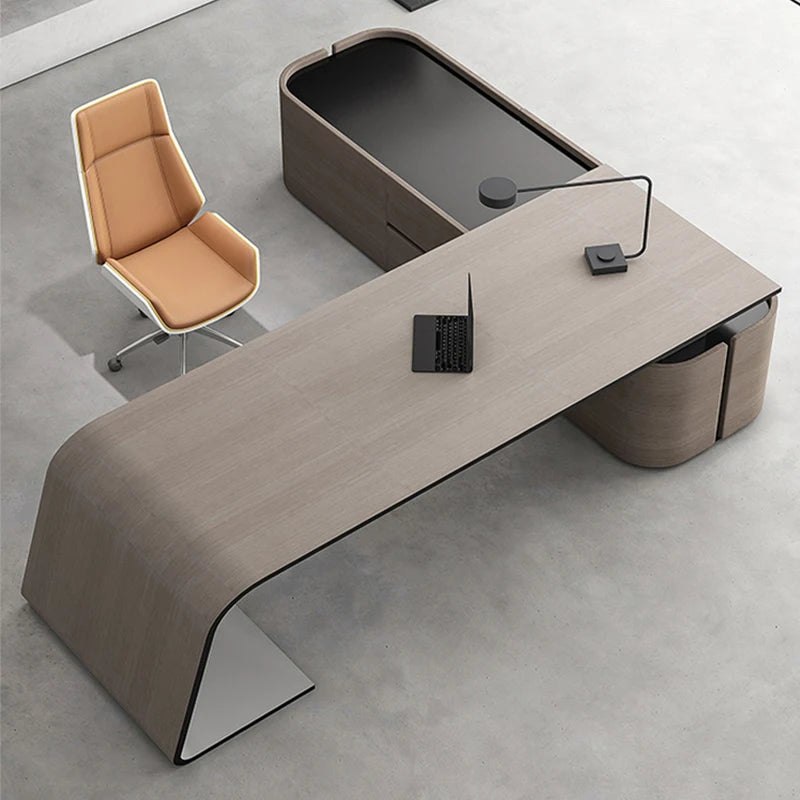 Luxury White Senior Lacquer Desk for Executives