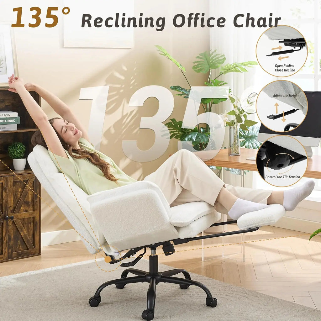 Big and Tall Executive Reclining Office Chair with Footrest
