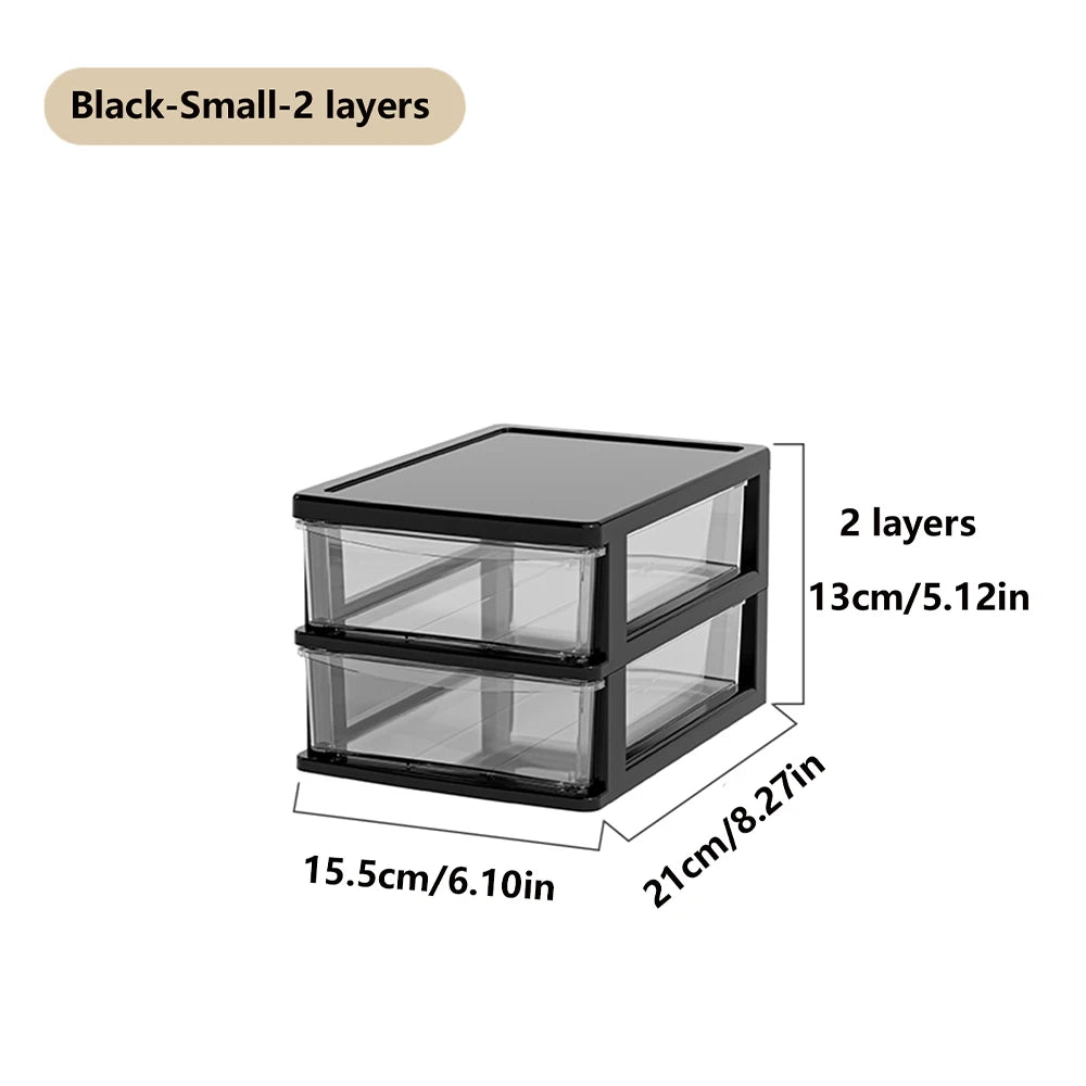 Clear Desktop Storage Box With Drawer Heightened Table