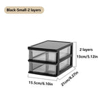 Clear Desktop Storage Box With Drawer Plastic Organizer