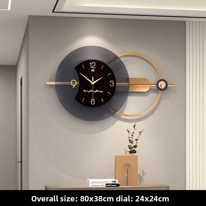 Large Modern Metal Acrylic Wall Clock - Silent & Stylish