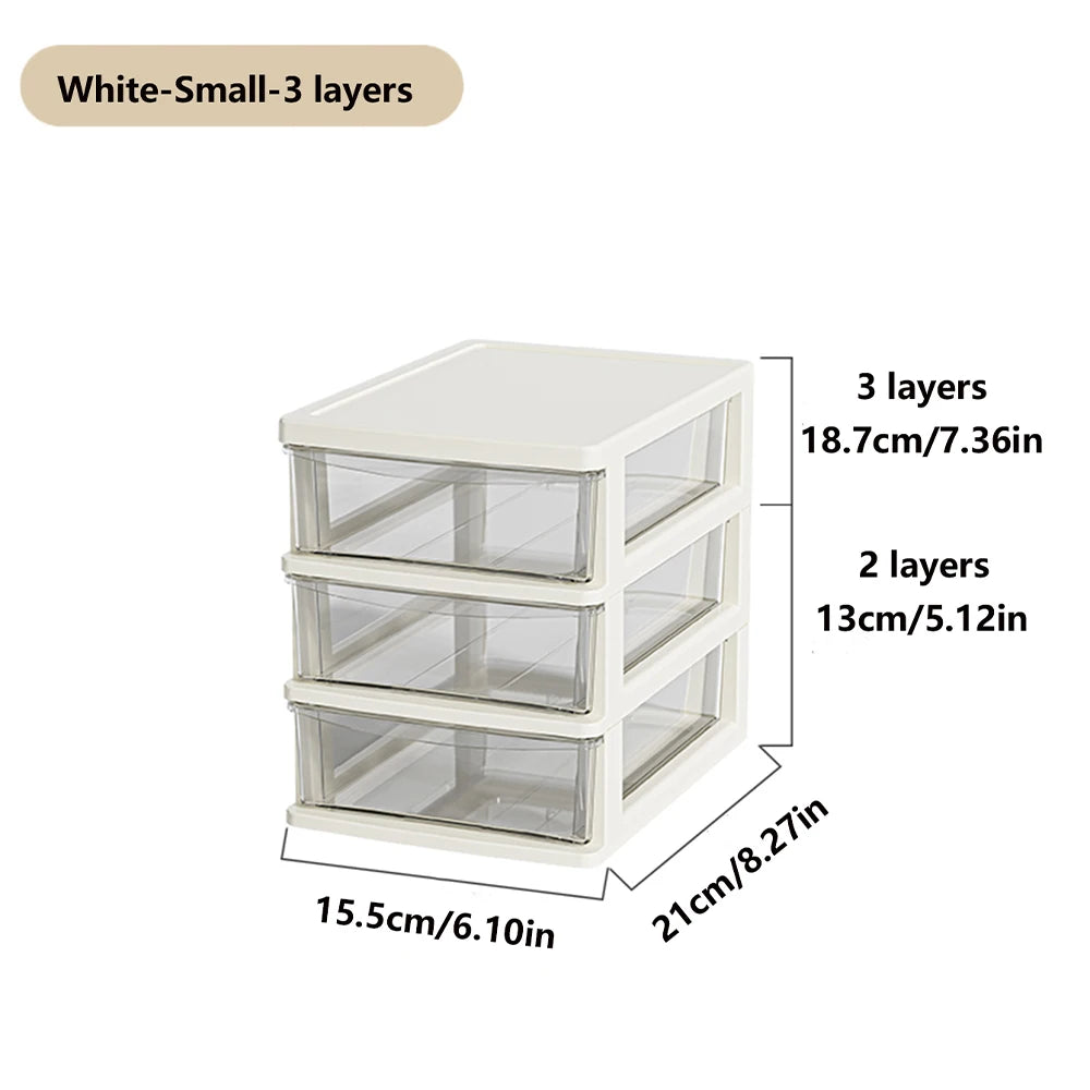 Clear Desktop Storage Box With Drawer Heightened Table