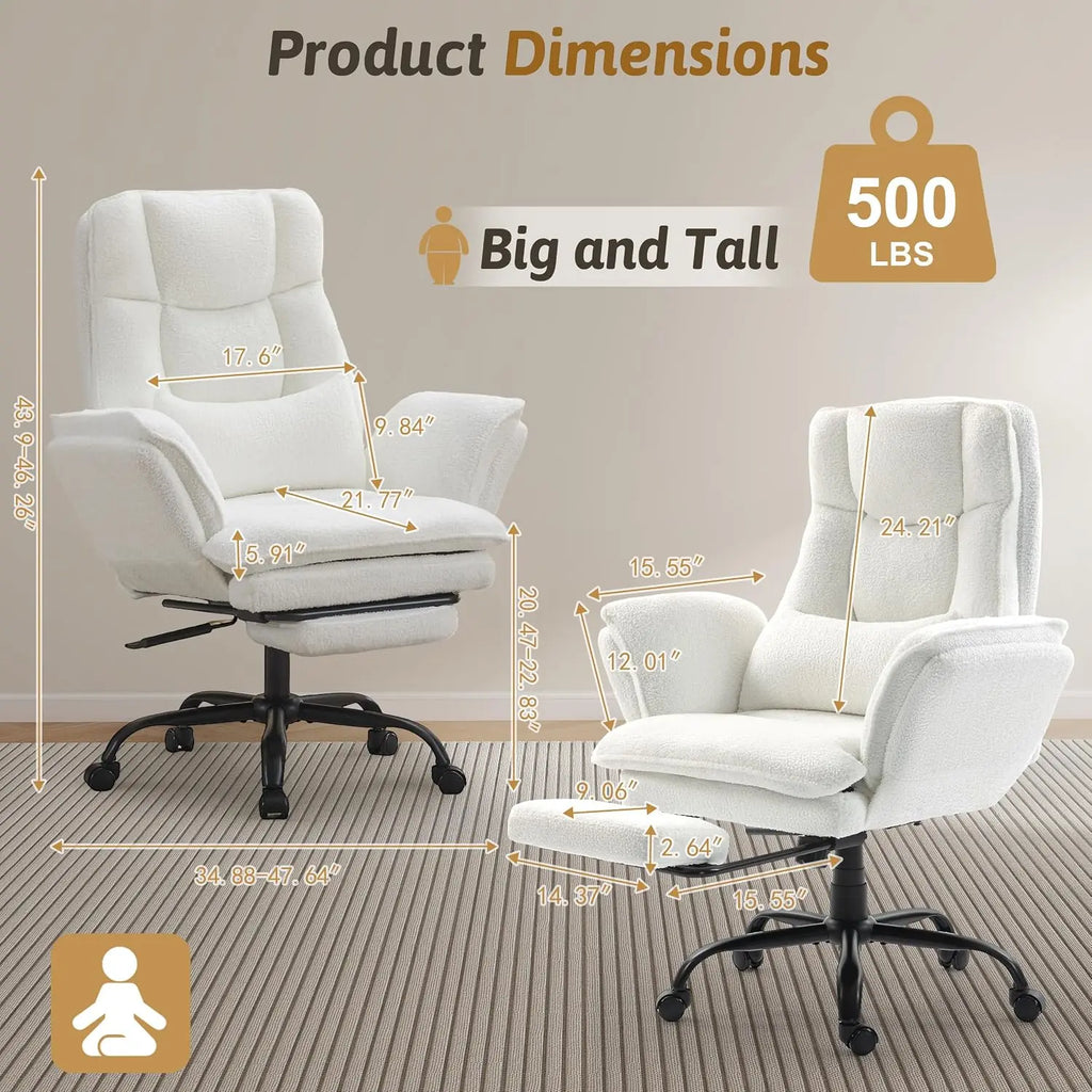 Big and Tall Executive Reclining Office Chair with Footrest
