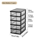 Clear Desktop Storage Box With Drawer Plastic Organizer